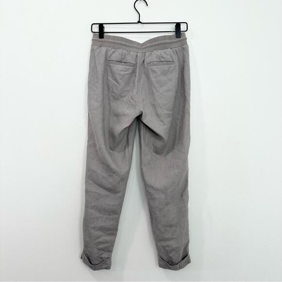Athleta Bali Linen Ankle Pant Gray Lightweight Beach Vacation size 2 - Picture 3 of 9